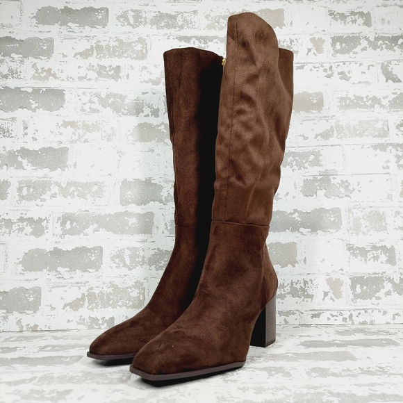 NEW Nordstrom RACK Virginia Block Heel Tall Boot In Brown Chocolate B393 - Picture 2 of 12